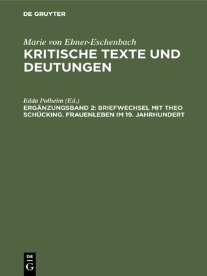 cover image of Briefwechsel mit Theo Schücking. Frauenleben im 19. Jahrhundert